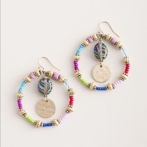 Chicos Hoop Seed Bead Earrings